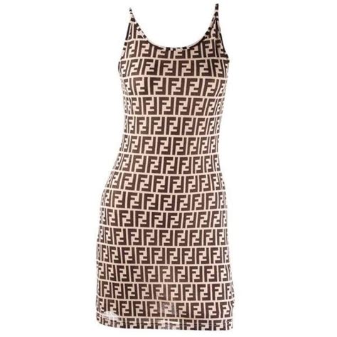 fendi dress logo brown|fendi monogram bodycon dress.